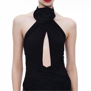 Elegant Black Rose Magda Butrym Halter Top